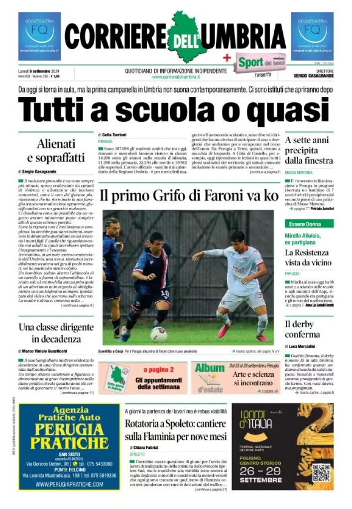 Prima-pagina-corriere umbria-del-2024-09-09